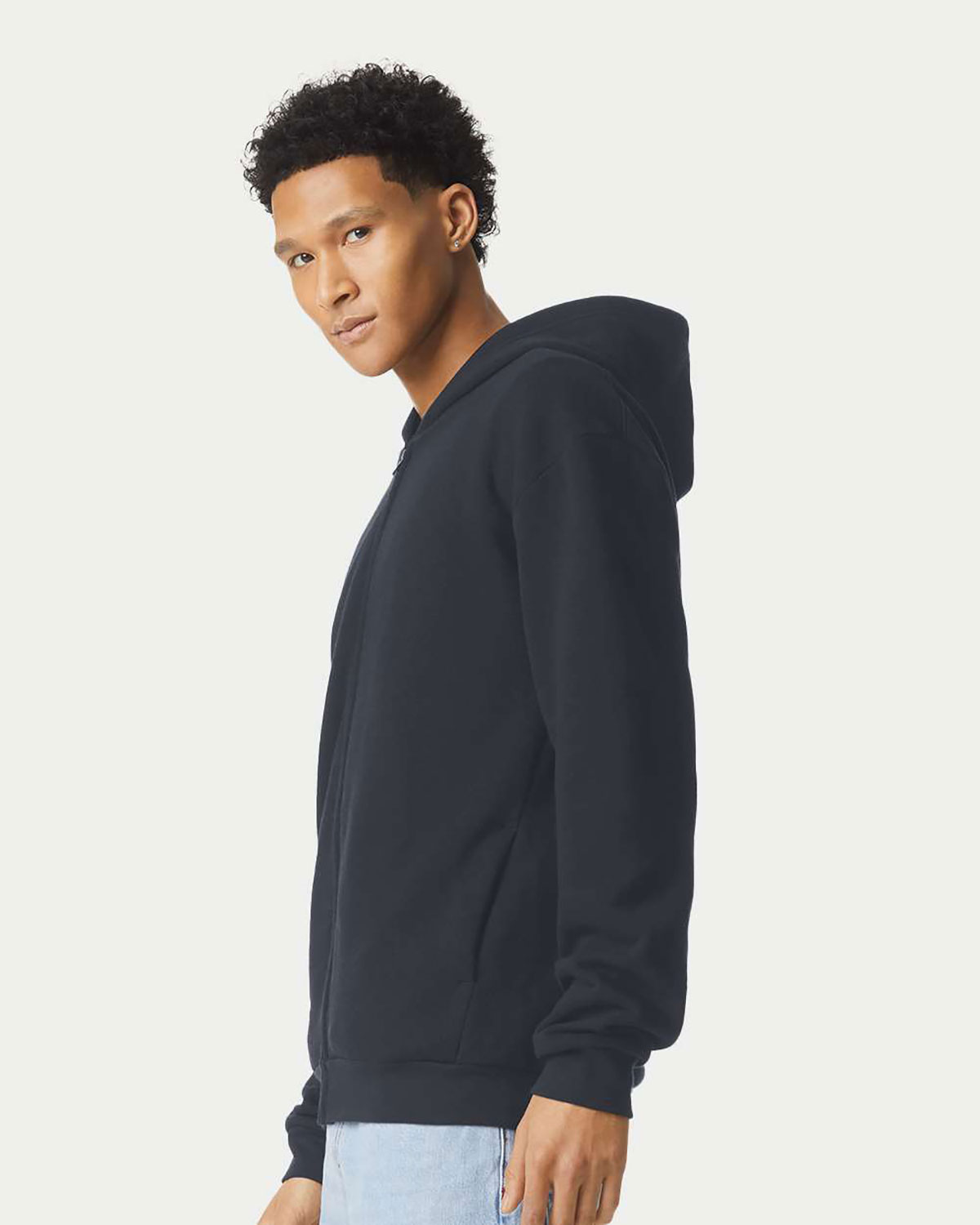 American Apparel RF497 Unisex ReFlex Fleece Full-Zip Hoodie Sweatshirt view 3