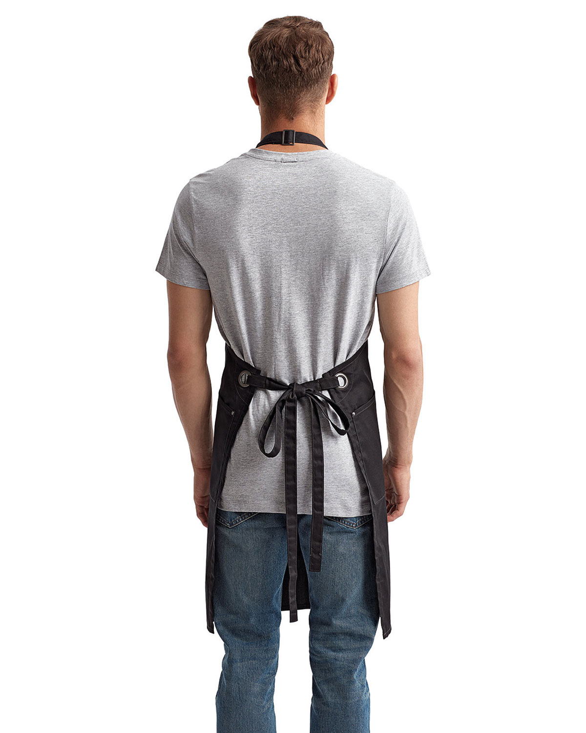 Artisan Collection by Reprime RP121 Barley Contrast Stitch Recycled Bib Apron view 2
