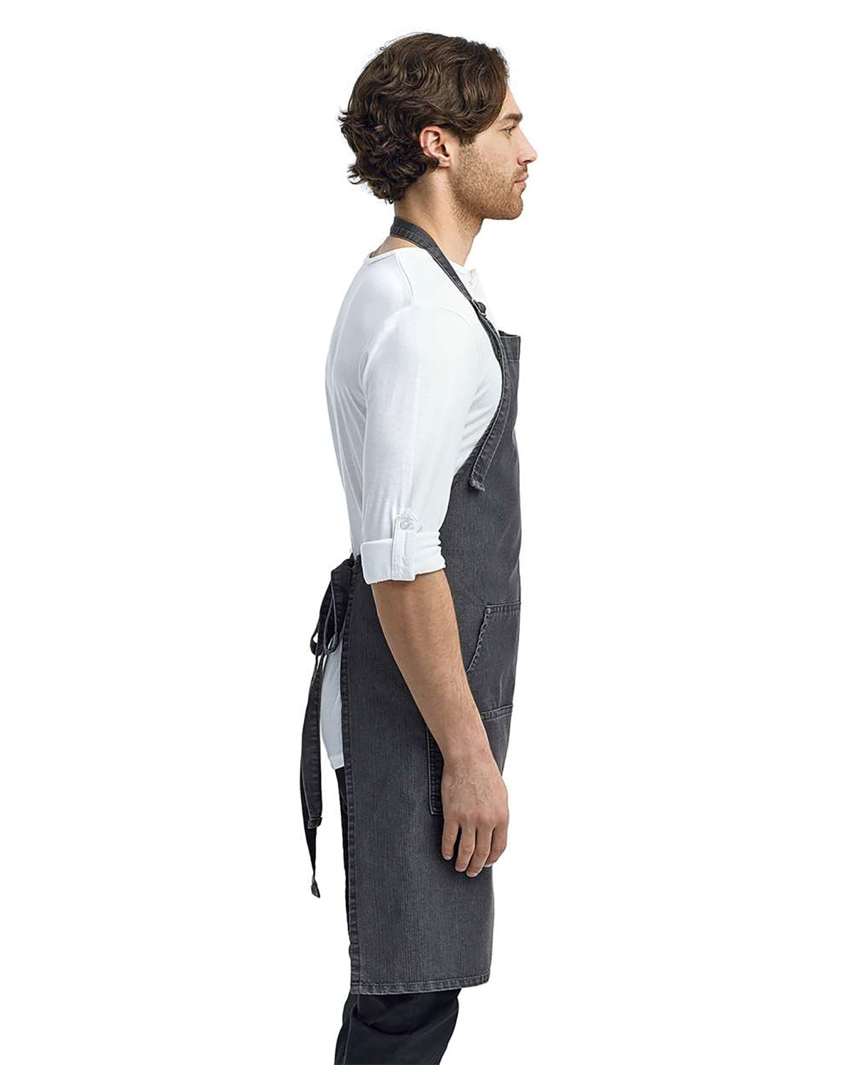 Artisan Collection by Reprime RP126 Jeans Stitch Denim Bib Apron view 3