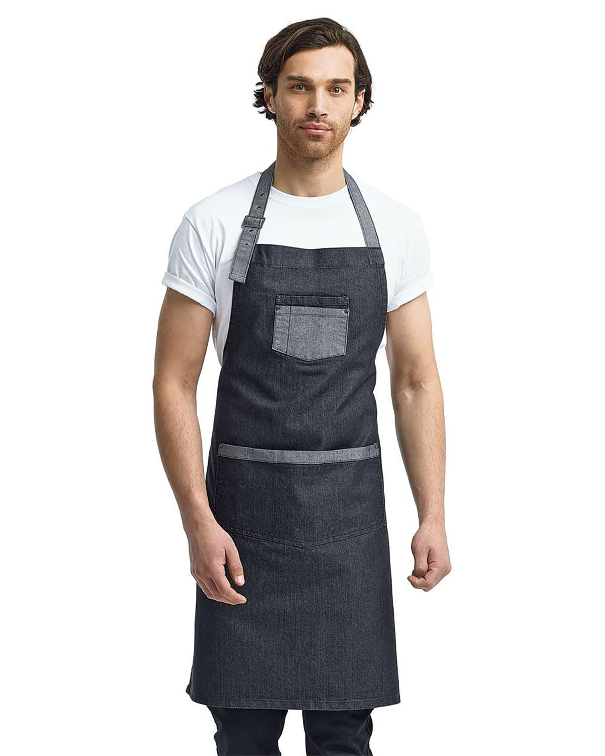 Artisan Collection by Reprime RP127 Domain Contrast Denim Bib Apron