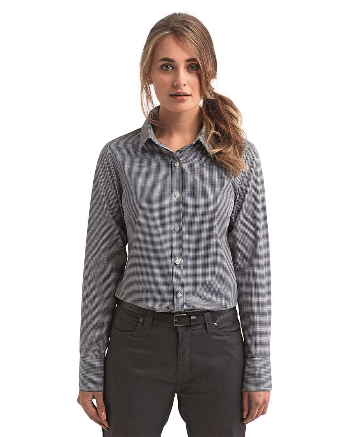 Artisan Collection by Reprime RP320 Women's Microcheck Gingham Cotton Shirt
