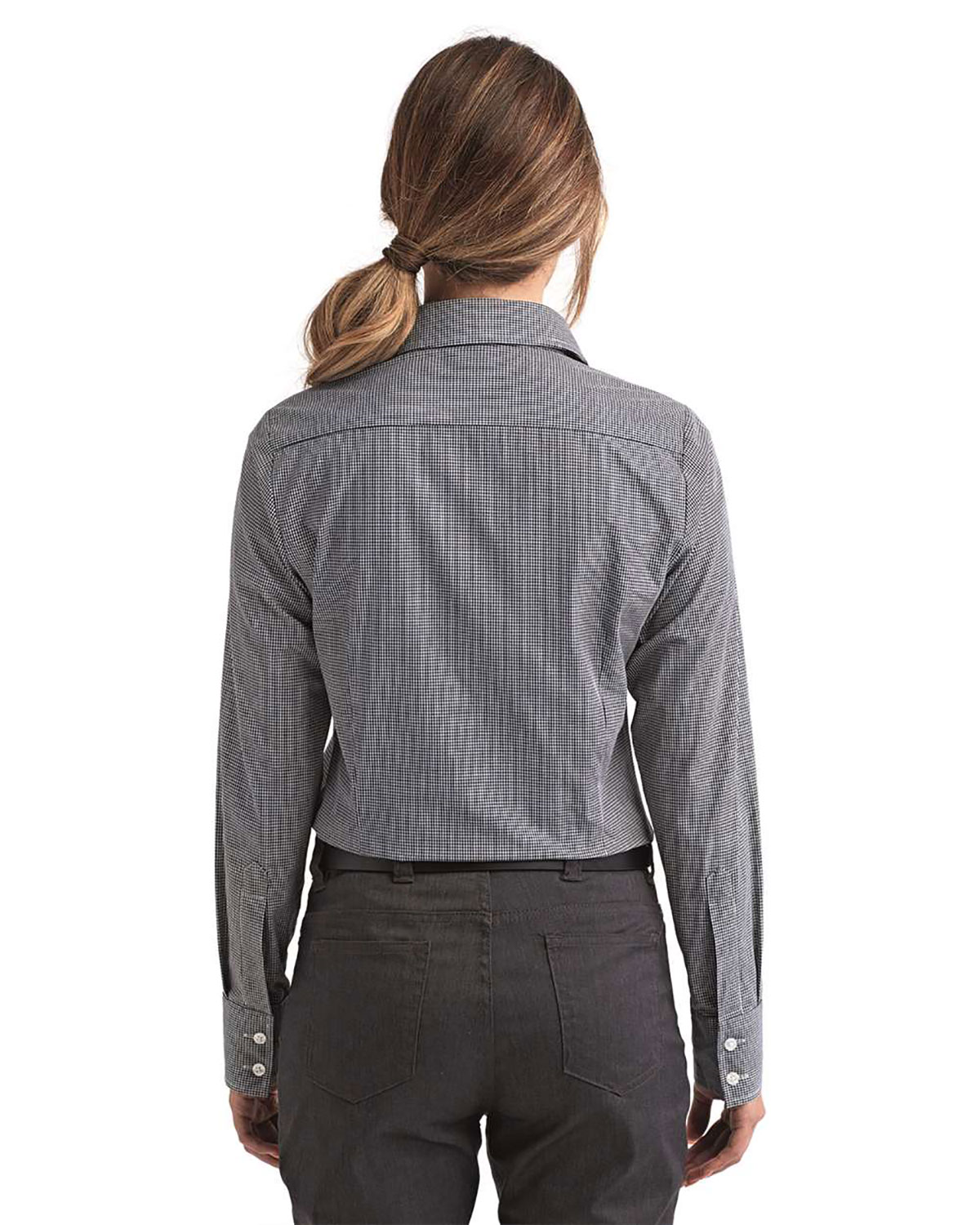 Artisan Collection by Reprime RP320 Women's Microcheck Gingham Cotton Shirt view 2