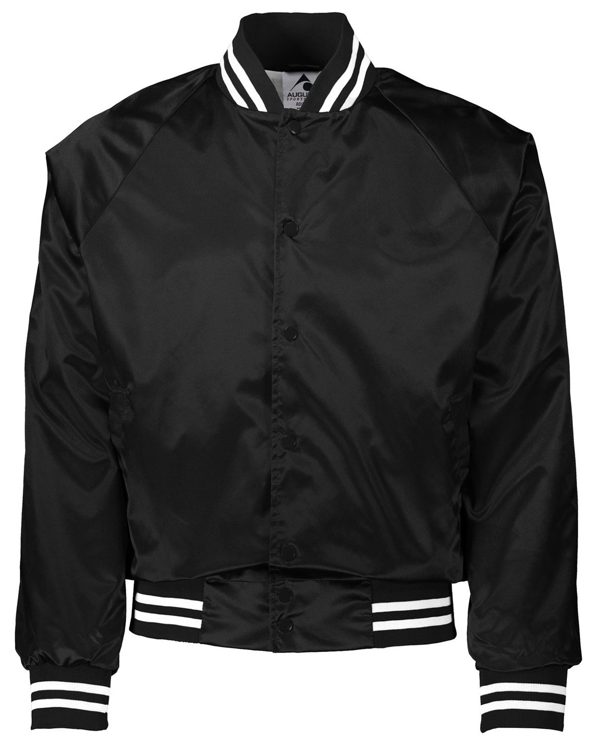 Augusta Sportswear 3610 Unisex Satin Baseball Jacket Striped Trim