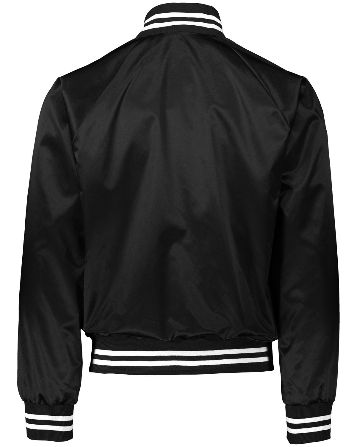 Augusta Sportswear 3610 Unisex Satin Baseball Jacket Striped Trim view 2