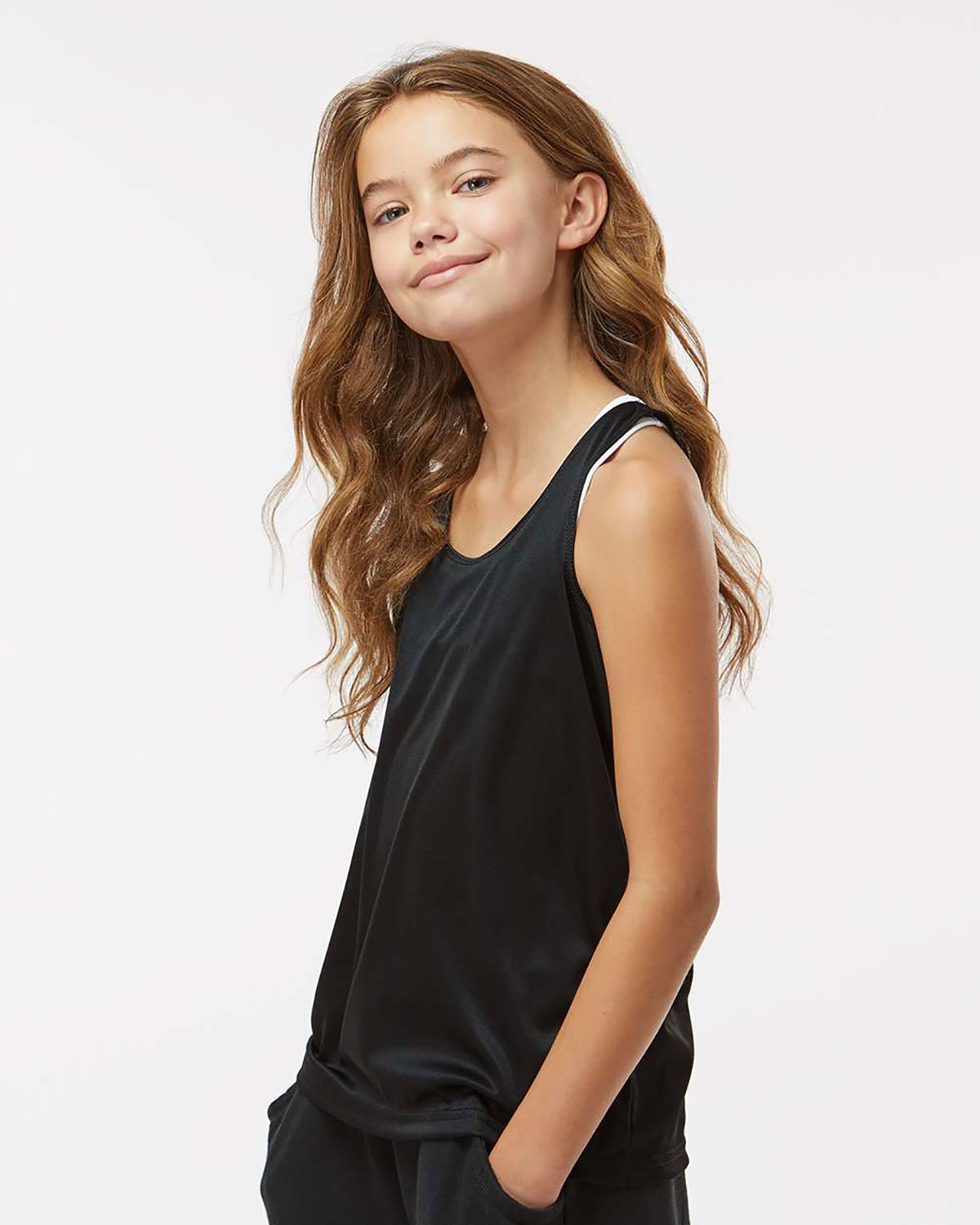 Badger 2166 Girls� B-Core Racerback Tank Top view 3