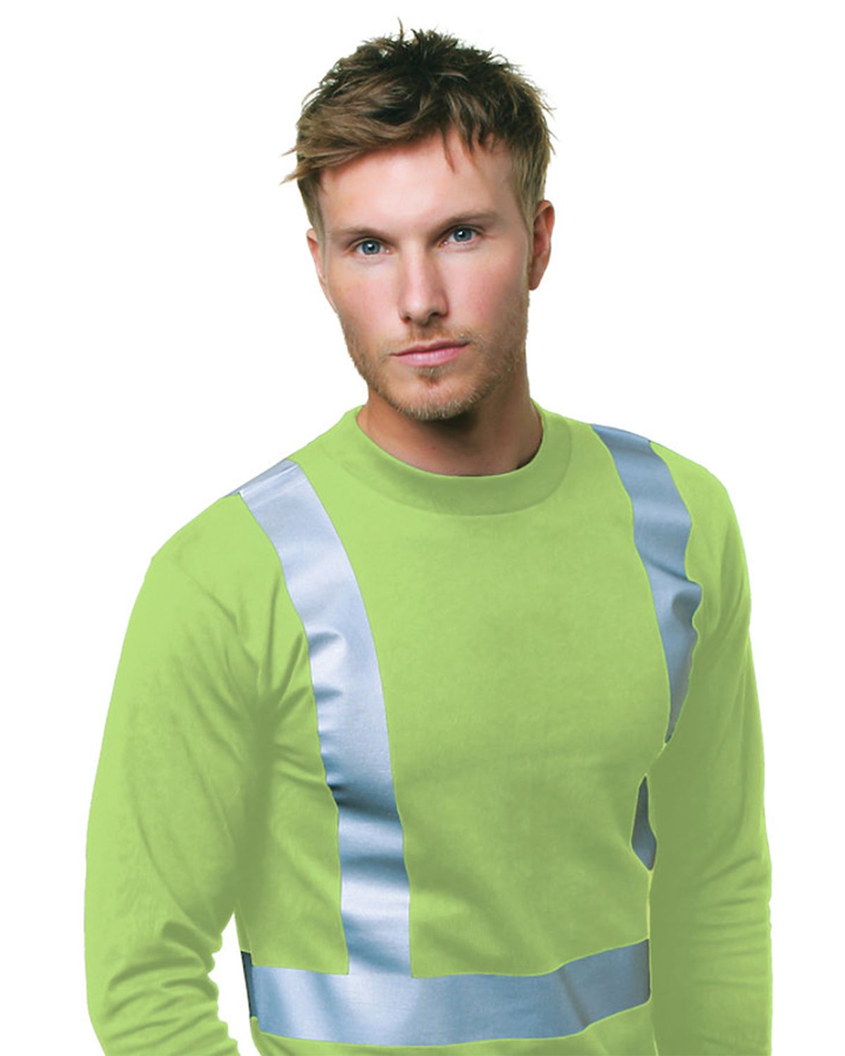 Bayside 3762 Men's USA-Made 50/50 Hi-Visibility Long Sleeve T-Shirt