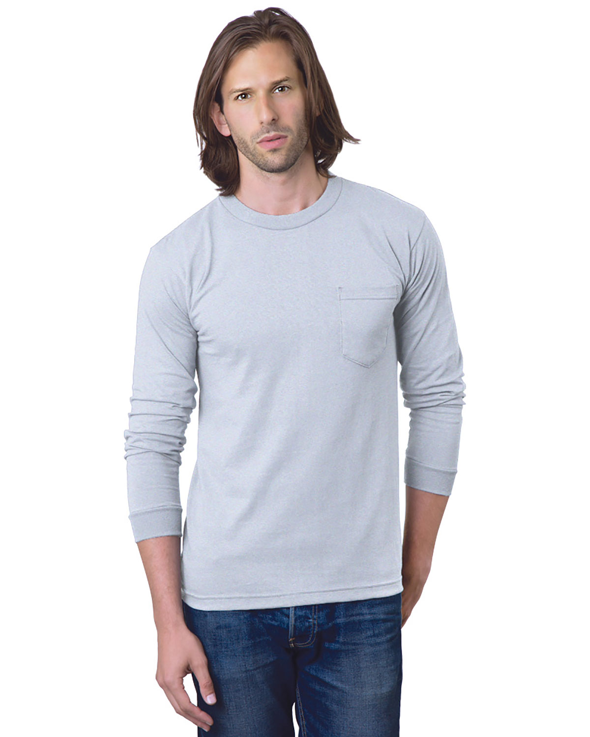 Bayside 8100 Unisex USA-Made Long Sleeve Pocket T-Shirt