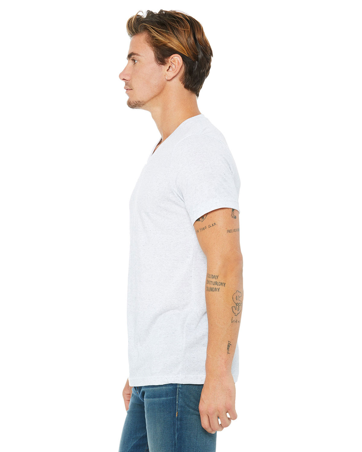 Bella + Canvas 3005 Unisex Jersey V-Neck Tee view 3