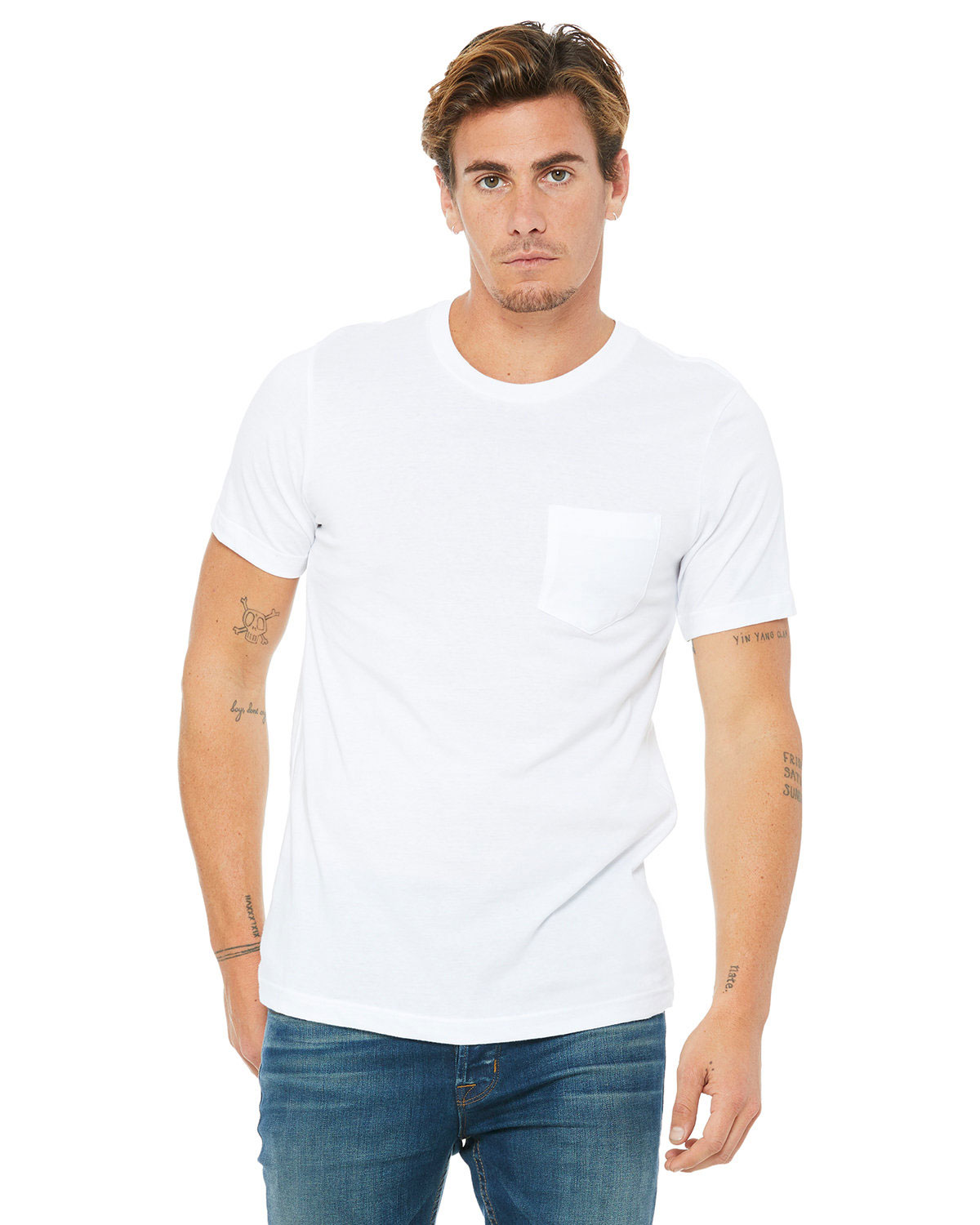 Bella + Canvas 3021 Men Jersey Short-Sleeve Pocket T-Shirt | GotApparel.com
