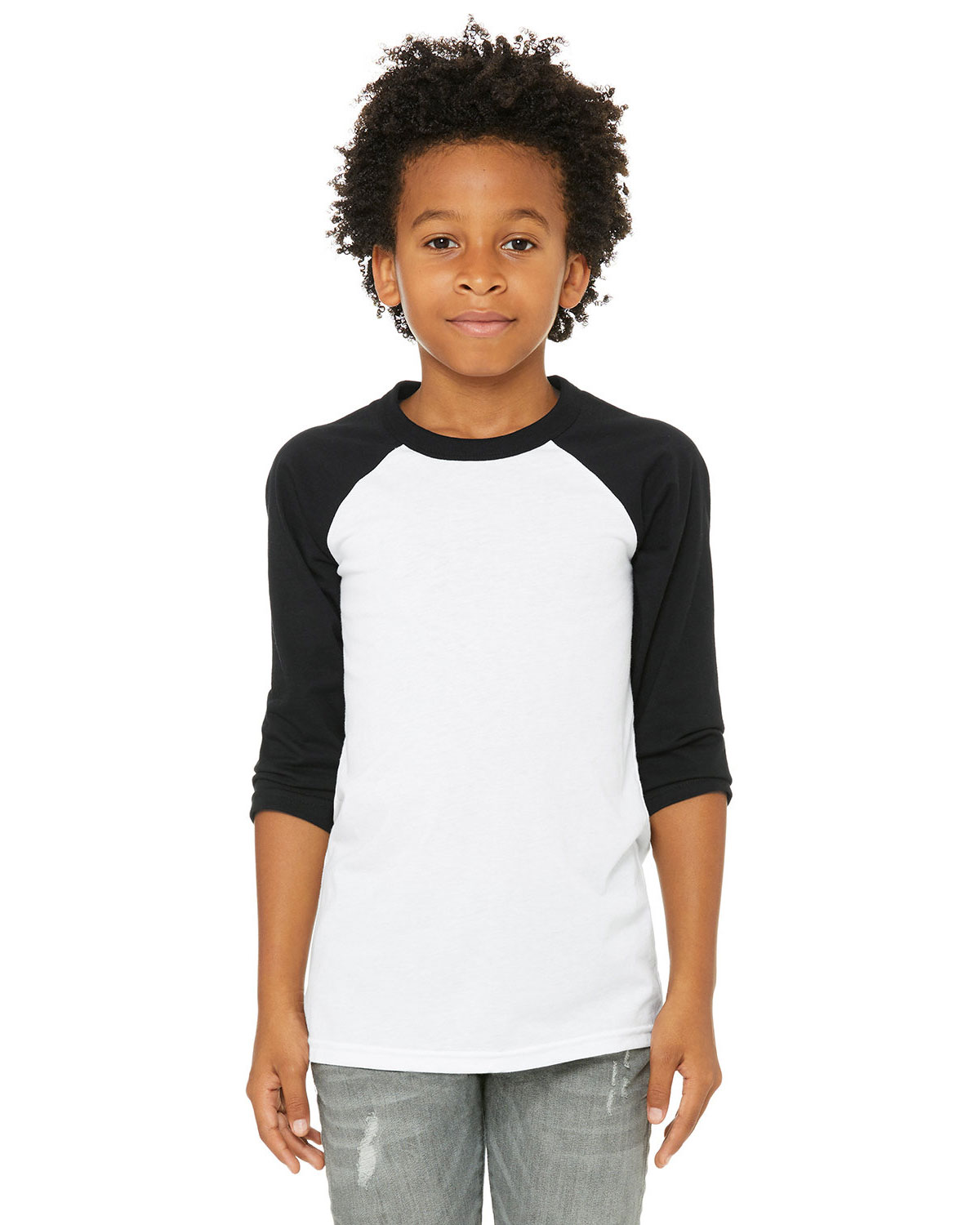 Bella + Canvas 3200Y Youth Three-Quarter Sleeve Baseball Tee