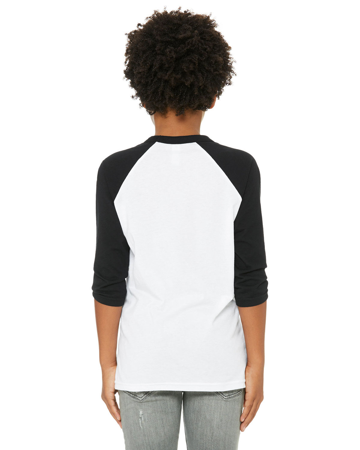 Bella + Canvas 3200Y Youth Three-Quarter Sleeve Baseball Tee view 2