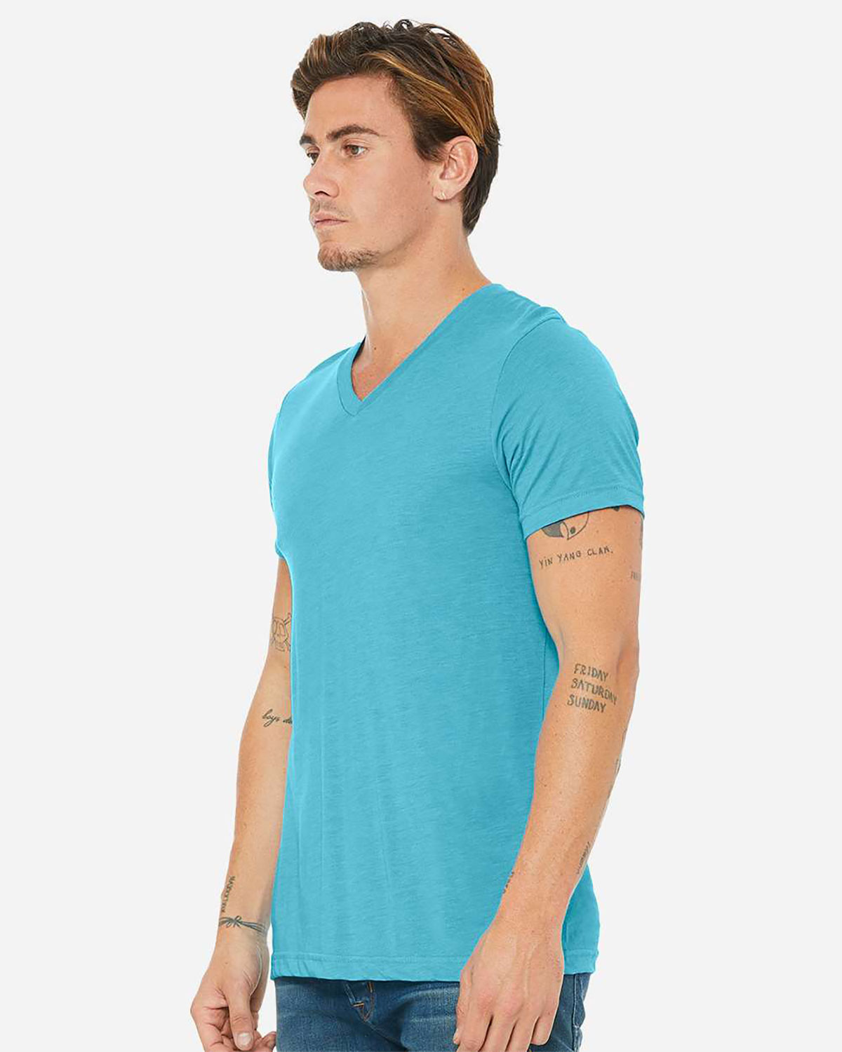 Bella + Canvas 3415C Unisex Tri-Blend Short-Sleeve V-Neck Tee view 3