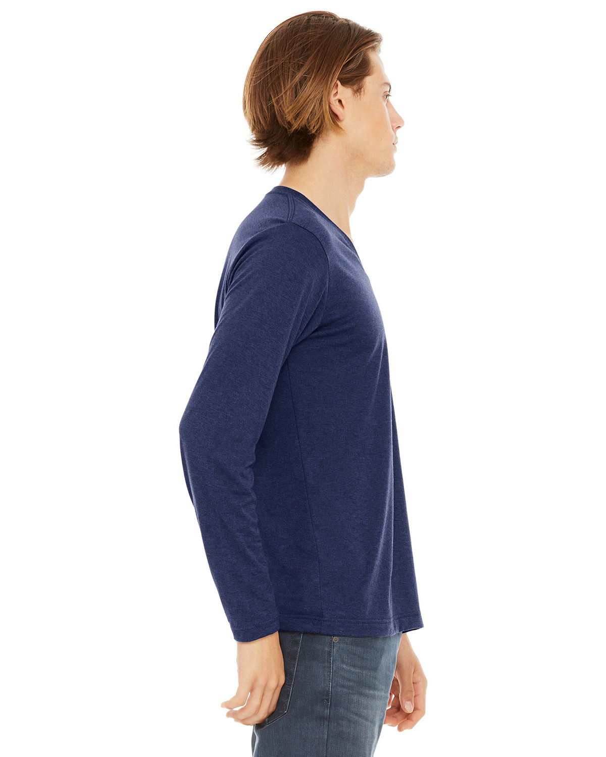 Bella + Canvas 3425 Unisex Long Sleeve V-Neck Tee view 3