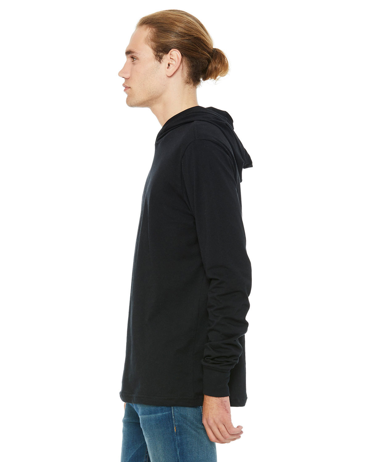 Bella + Canvas 3512 Unisex Jersey Hooded Long Sleeve Tee view 3