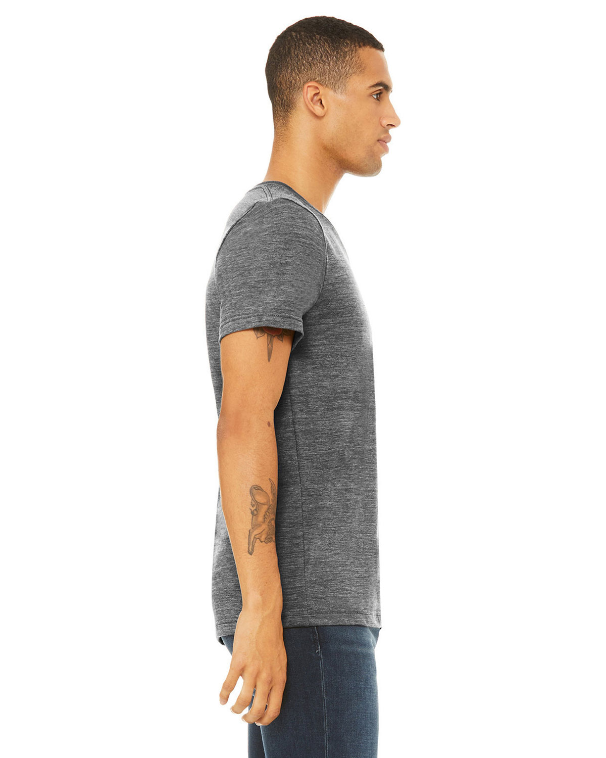 Bella + Canvas 3655 Unisex Textured Jersey V-Neck Tee view 3