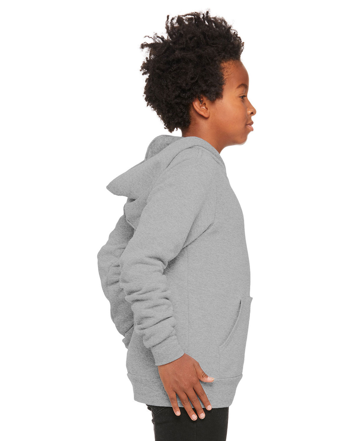 Bella + Canvas 3719Y Youth Sponge Fleece Hoodie Sweatshirt view 3