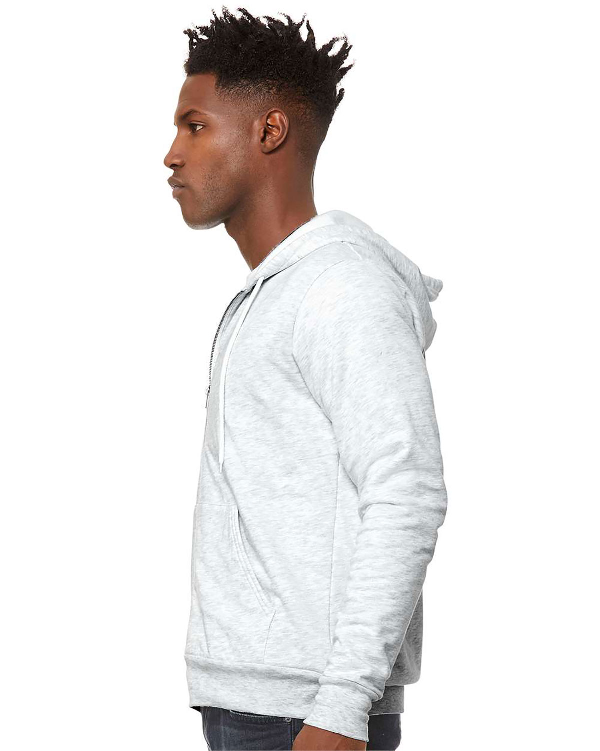 Bella + Canvas 3739 Unisex Sponge Fleece Full-Zip Hoodie Sweatshirt view 3