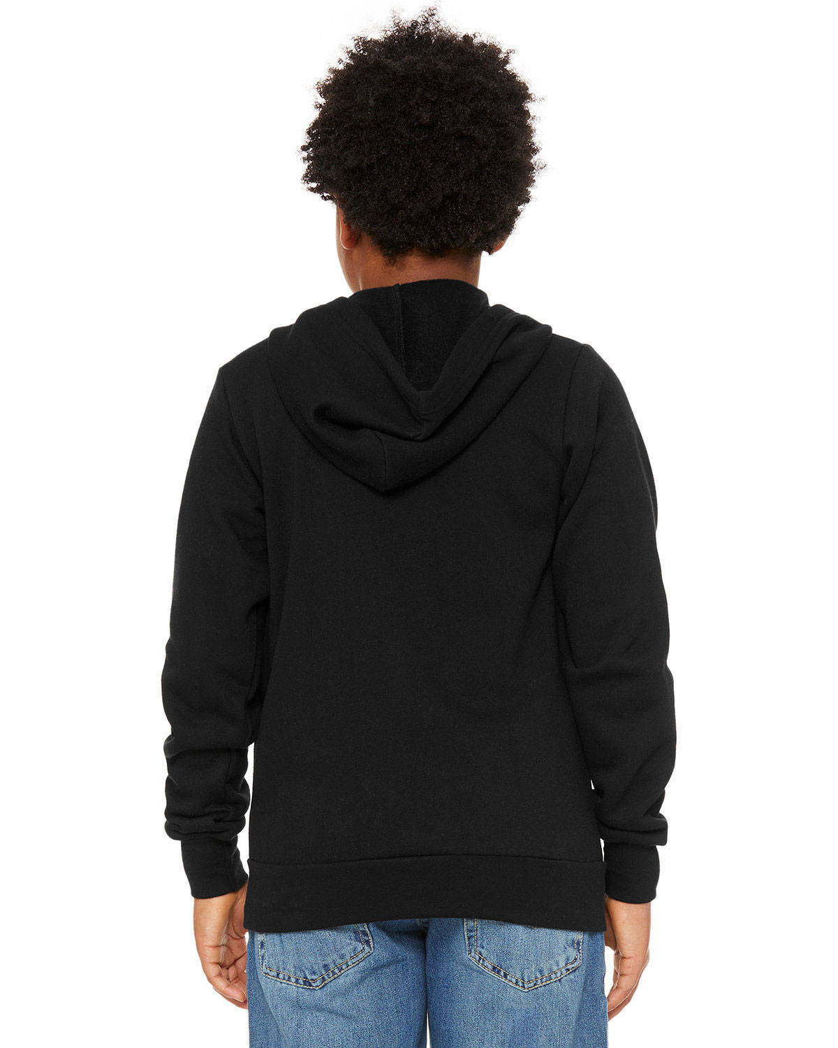 Bella + Canvas 3739Y Youth Sponge Fleece Full-Zip Hoodie Sweatshirt view 2