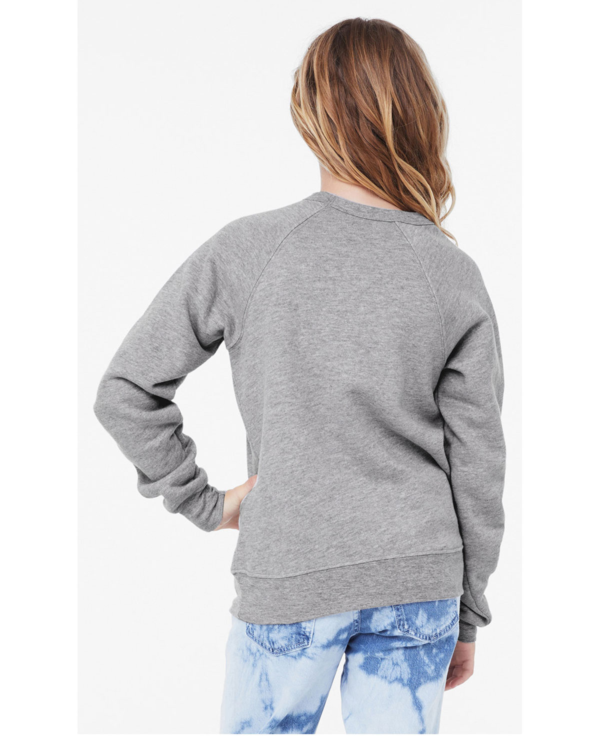 Bella + Canvas 3901Y Youth Sponge Fleece Crewneck Sweatshirt view 2