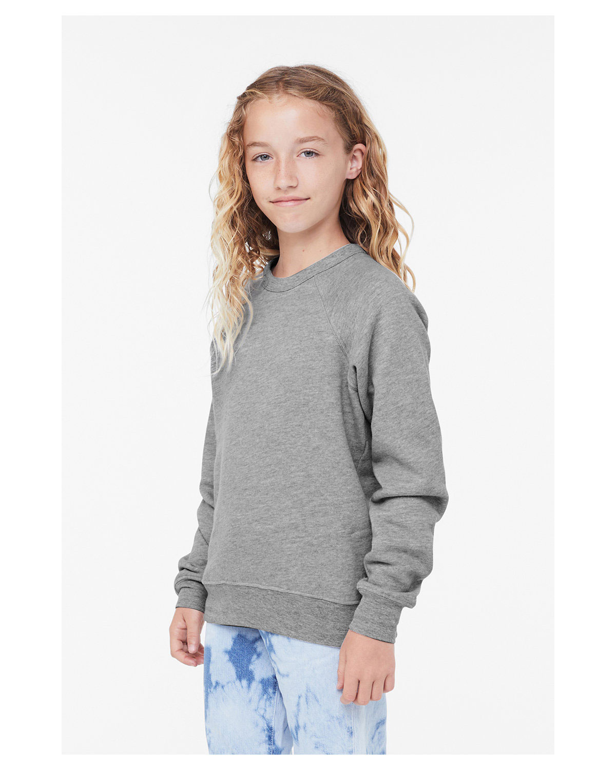 Bella + Canvas 3901Y Youth Sponge Fleece Crewneck Sweatshirt view 3