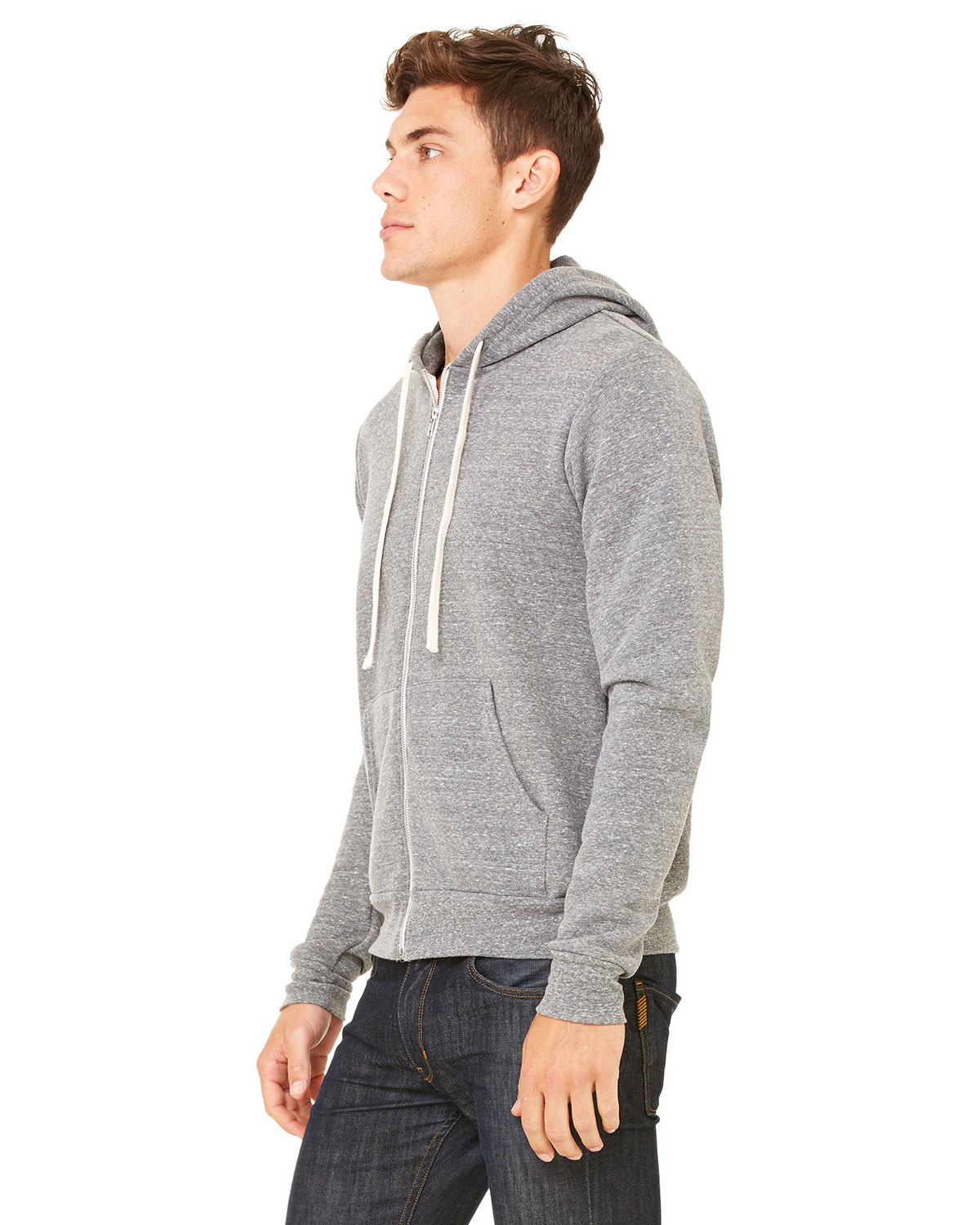 Bella + Canvas 3909 Unisex Tri-Blend Sponge Fleece Full-Zip Hoodie ...