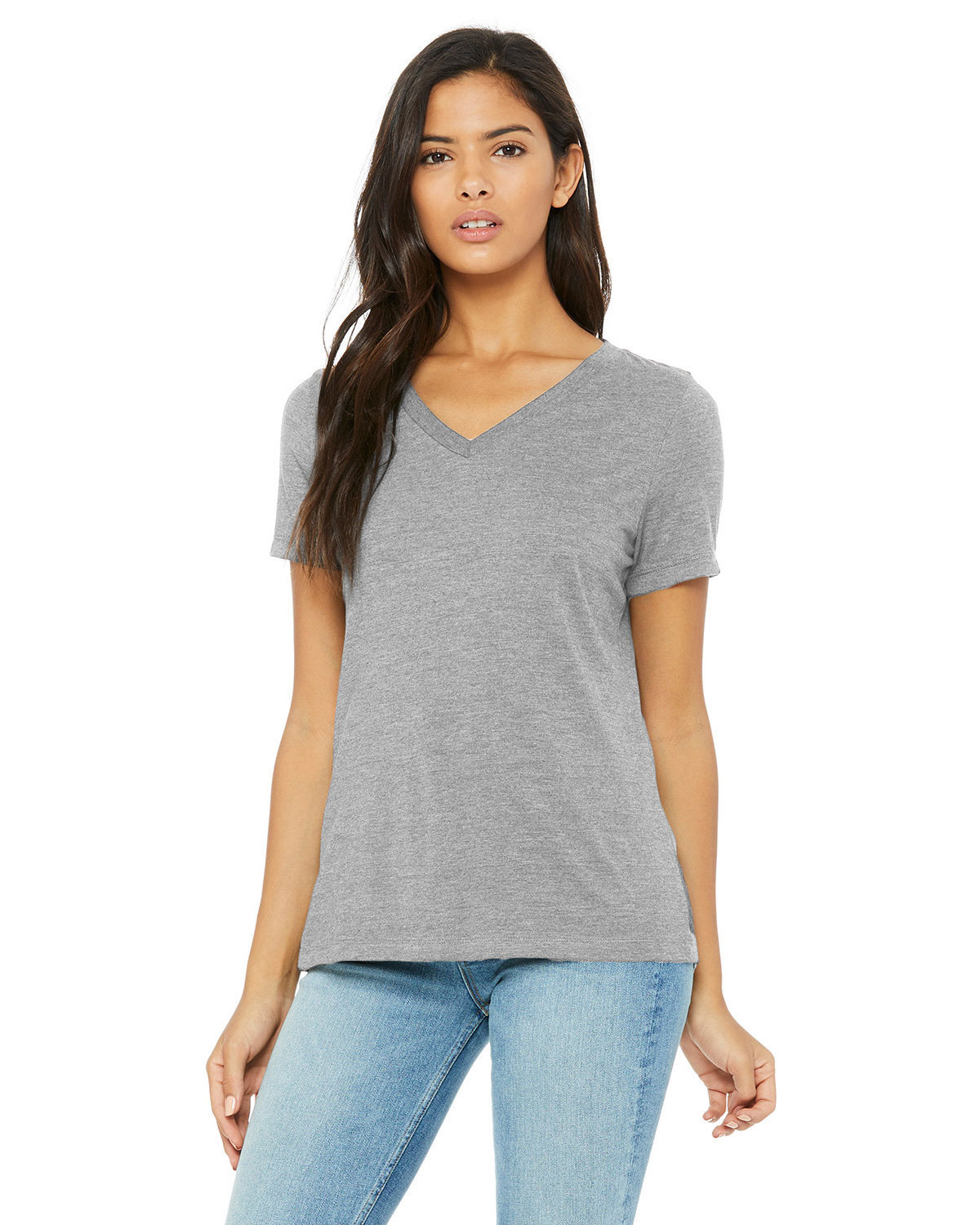 Bella + Canvas 6405CVC Women's Relaxed Heather CVC V-Neck Tee