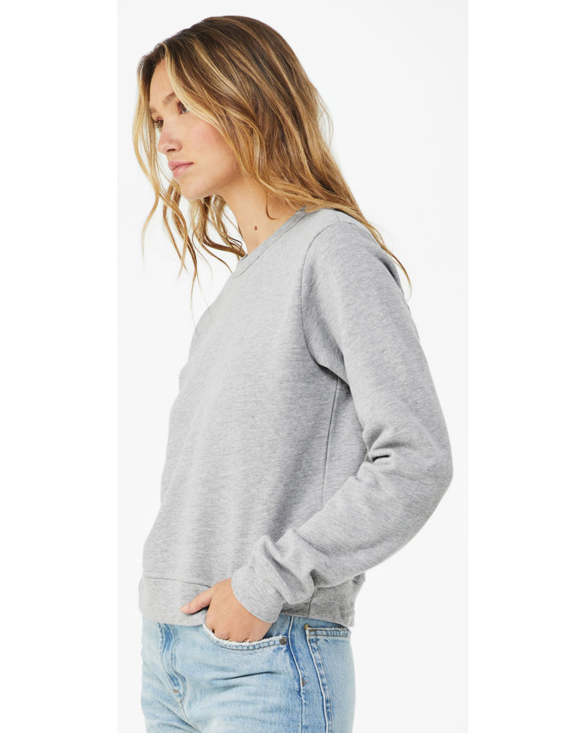 Bella + Canvas 7511 Women's Sponge Fleece Crewneck Sweatshirt view 3