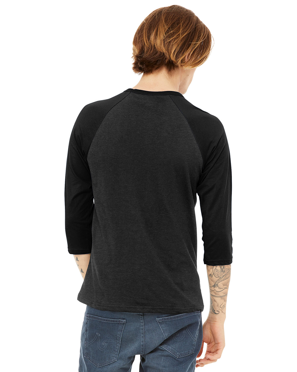 Bella + Canvas BC3200 Unisex 3/4-Sleeve Baseball Tee view 2