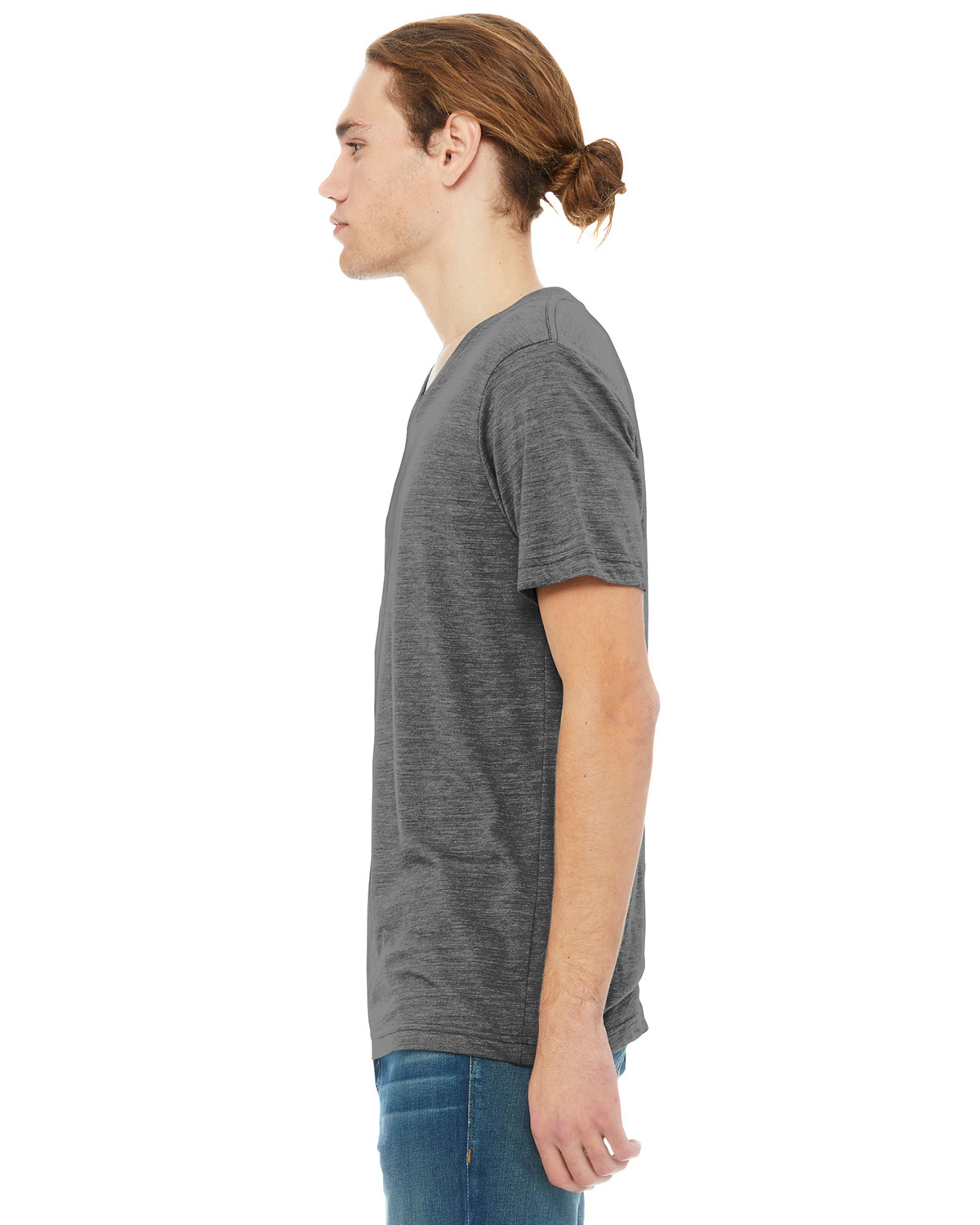 Bella + Canvas BC3655 Unisex Textured Jersey V-Neck Tee view 3