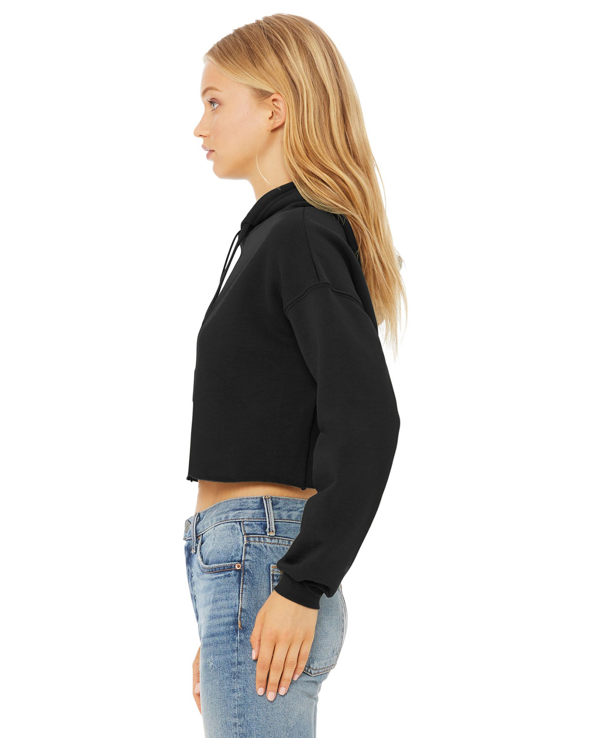 Bella + Canvas BC7502 Women's Sponge Fleece Cropped Fleece Hoodie view 3