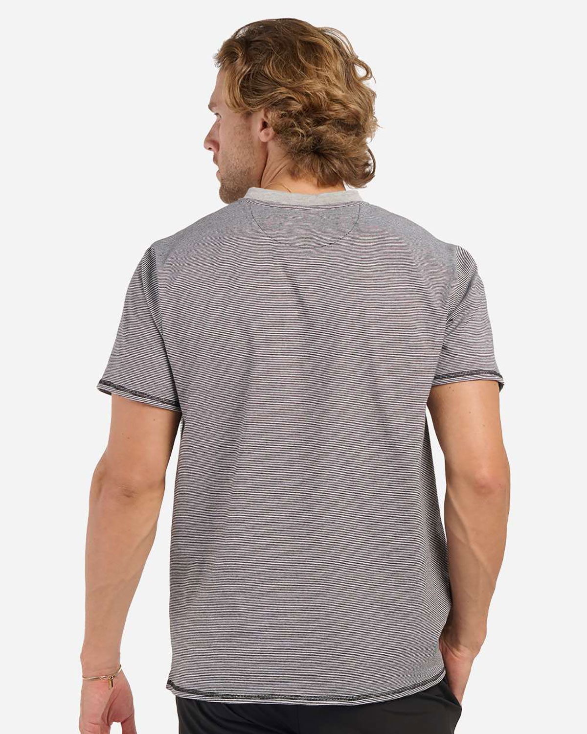 Boxercraft BM2401 Men's Striped V-Notch T-Shirt view 2