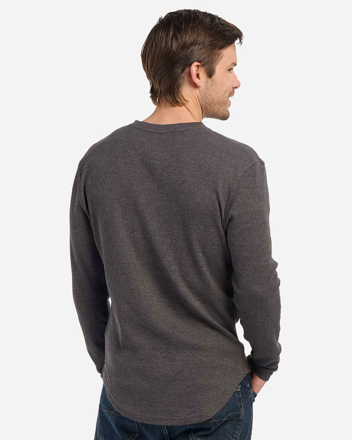 Boxercraft BM3103 Men's Waffle Knit Long Sleeve T-Shirt view 2