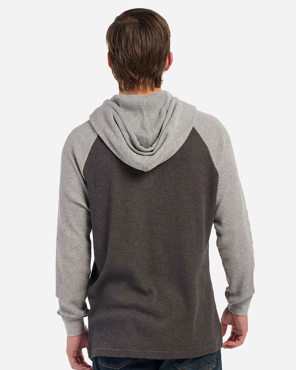 Boxercraft BM3702 Unisex Waffle Knit Pullover Hooded Long Sleeve T-Shirt view 2