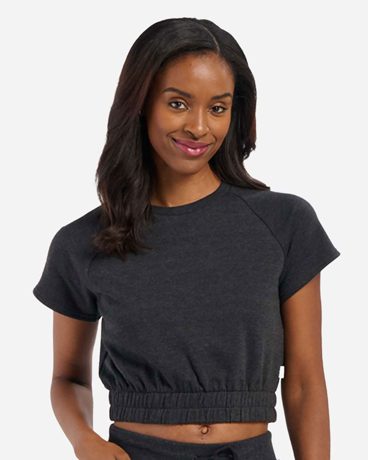 Boxercraft BW2103 Women's French Terry Short Sleeve Cropped Crewneck Sweatshirt