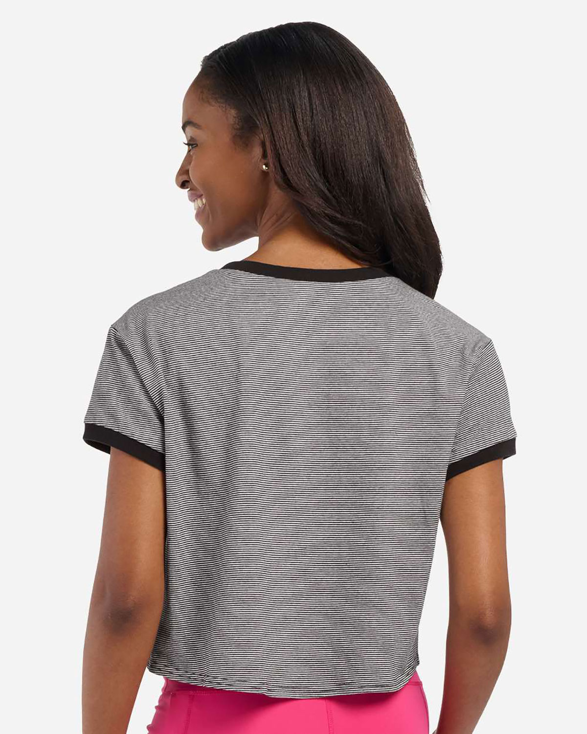 Boxercraft BW2107 Women's Striped Tie Front T-Shirt view 2
