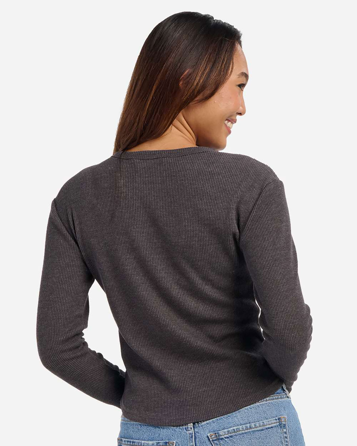 Boxercraft BW3103 Women's Waffle Knit Baby Long Sleeve T-Shirt view 2