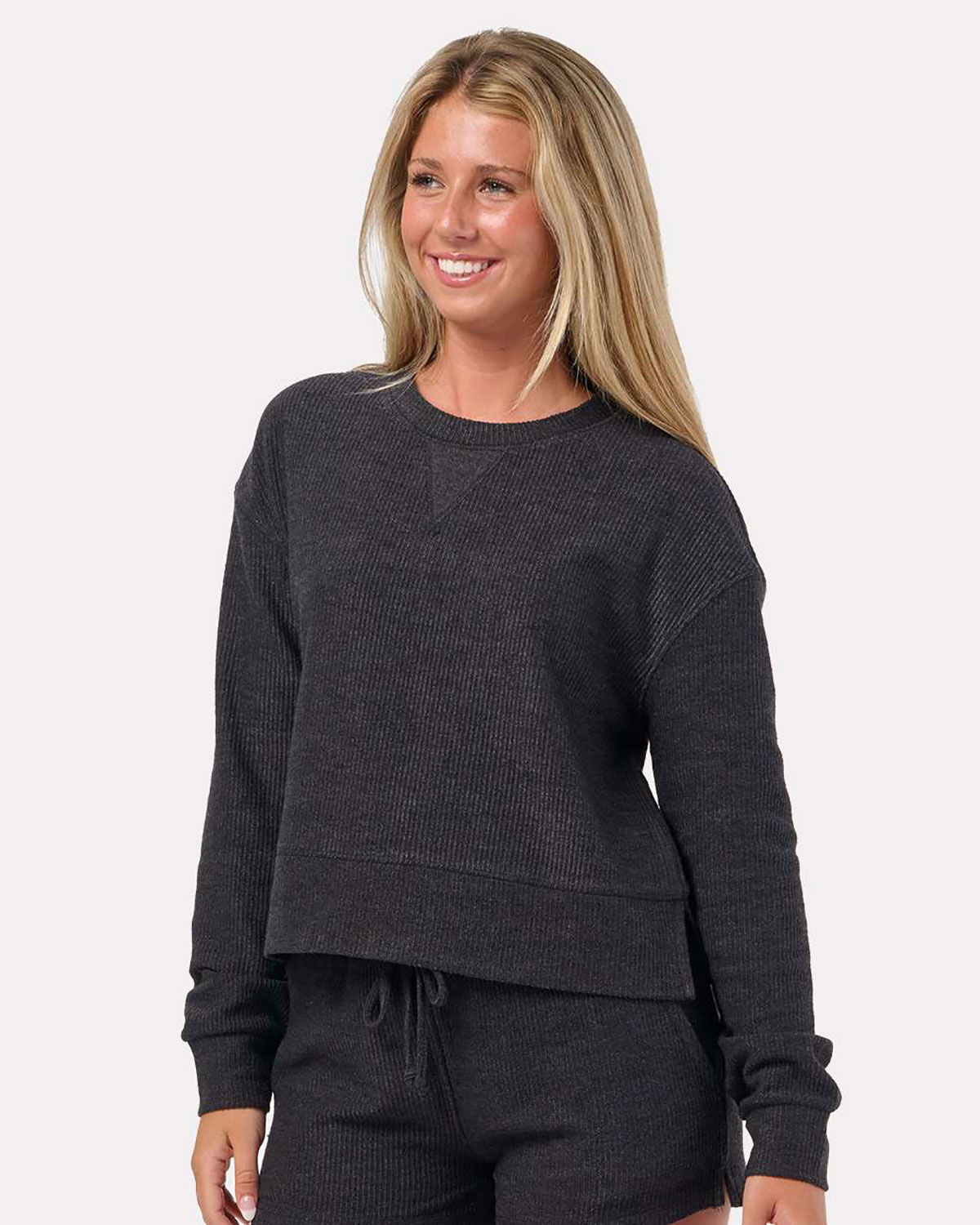 Boxercraft BW5102 Women's Rib Knit Corded Boxy Crewneck Sweatshirt