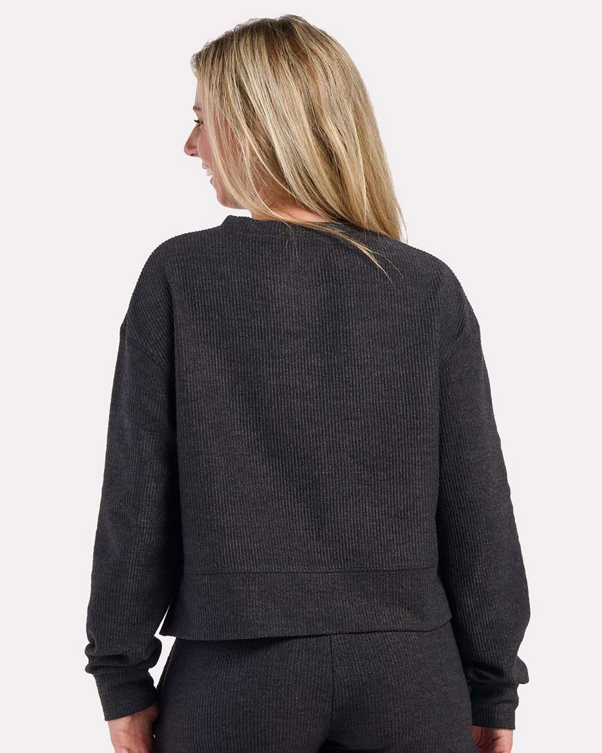 Boxercraft BW5102 Women's Rib Knit Corded Boxy Crewneck Sweatshirt view 2