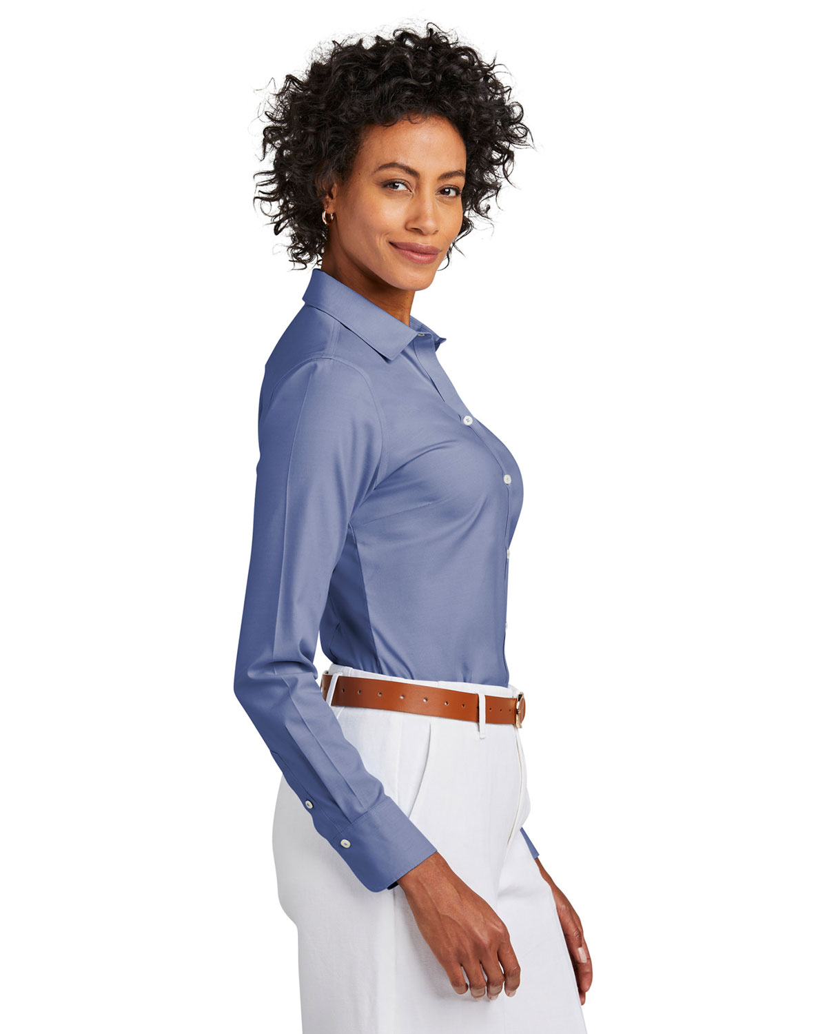 Brooks Brothers BB18001 Women's Wrinkle-Free Stretch Pinpoint Shirt view 3