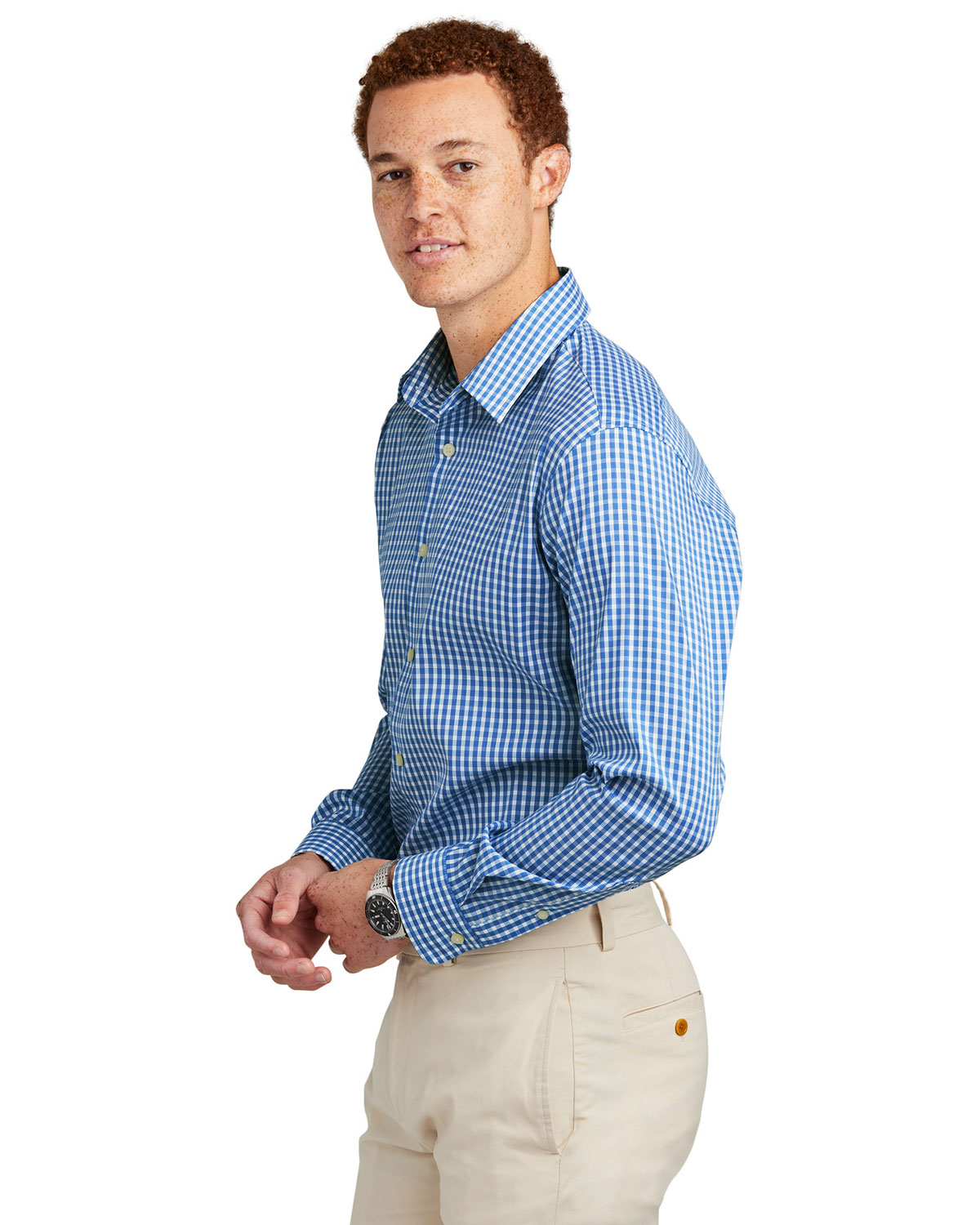 Brooks Brothers BB18006 Tech Stretch Patterned Shirt view 3