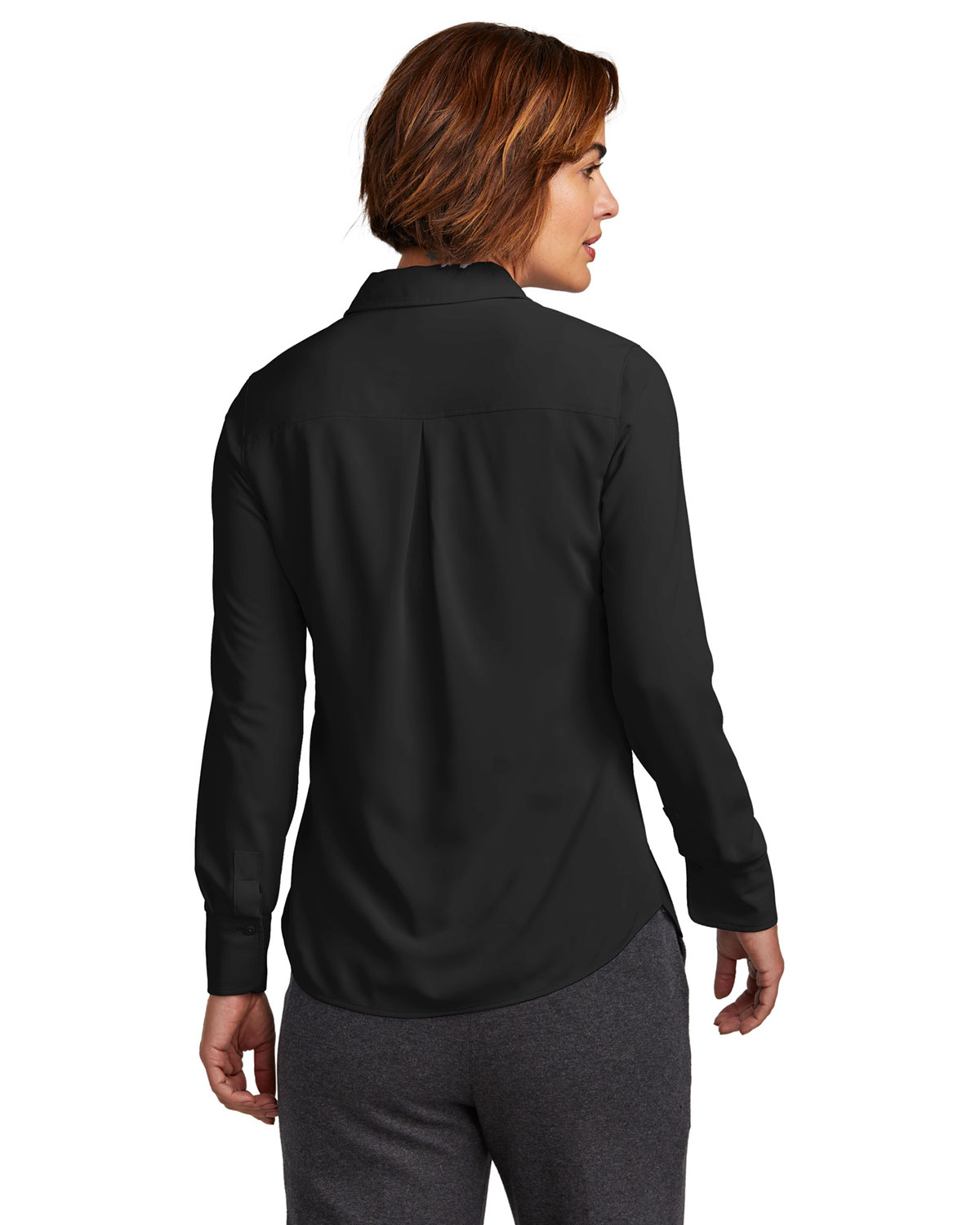 Brooks Brothers BB18007 Women's Full-Button Satin Blouse view 2