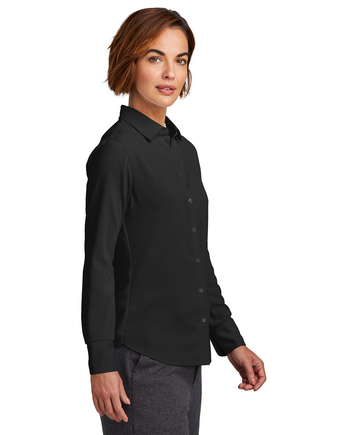 Brooks Brothers BB18007 Women's Full-Button Satin Blouse view 3