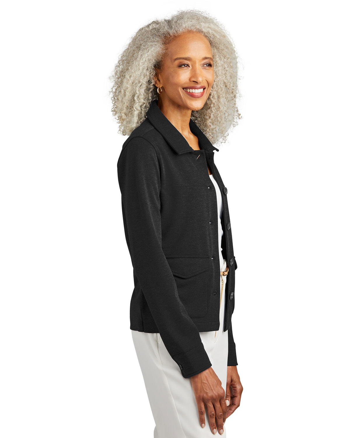 Brooks Brothers BB18205 Women's Mid-Layer Stretch Button Jacket view 3
