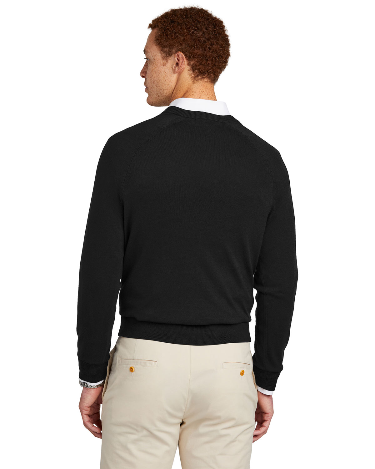 Brooks Brothers BB18400 Cotton Stretch V-Neck Sweater view 2