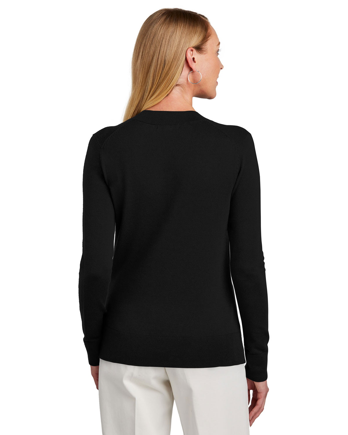 Brooks Brothers BB18401 Women's Cotton Stretch V-Neck Sweater view 2