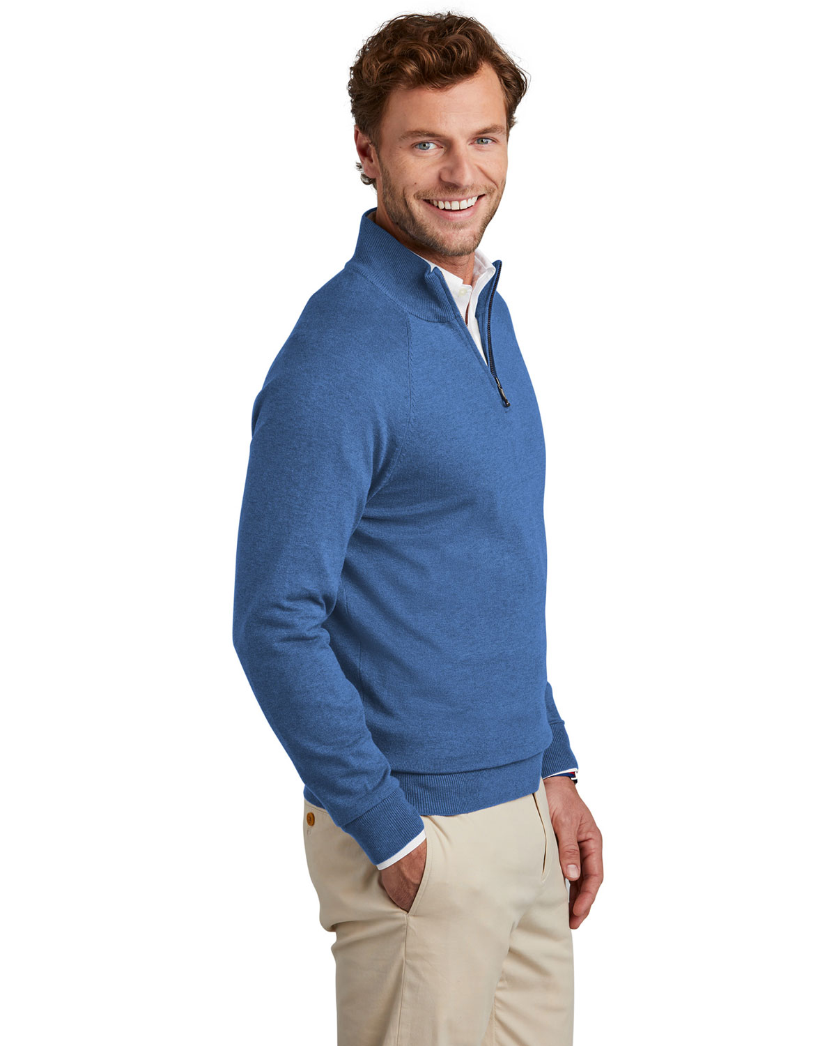 Brooks Brothers BB18402 Cotton Stretch 1/4-Zip Sweater view 3