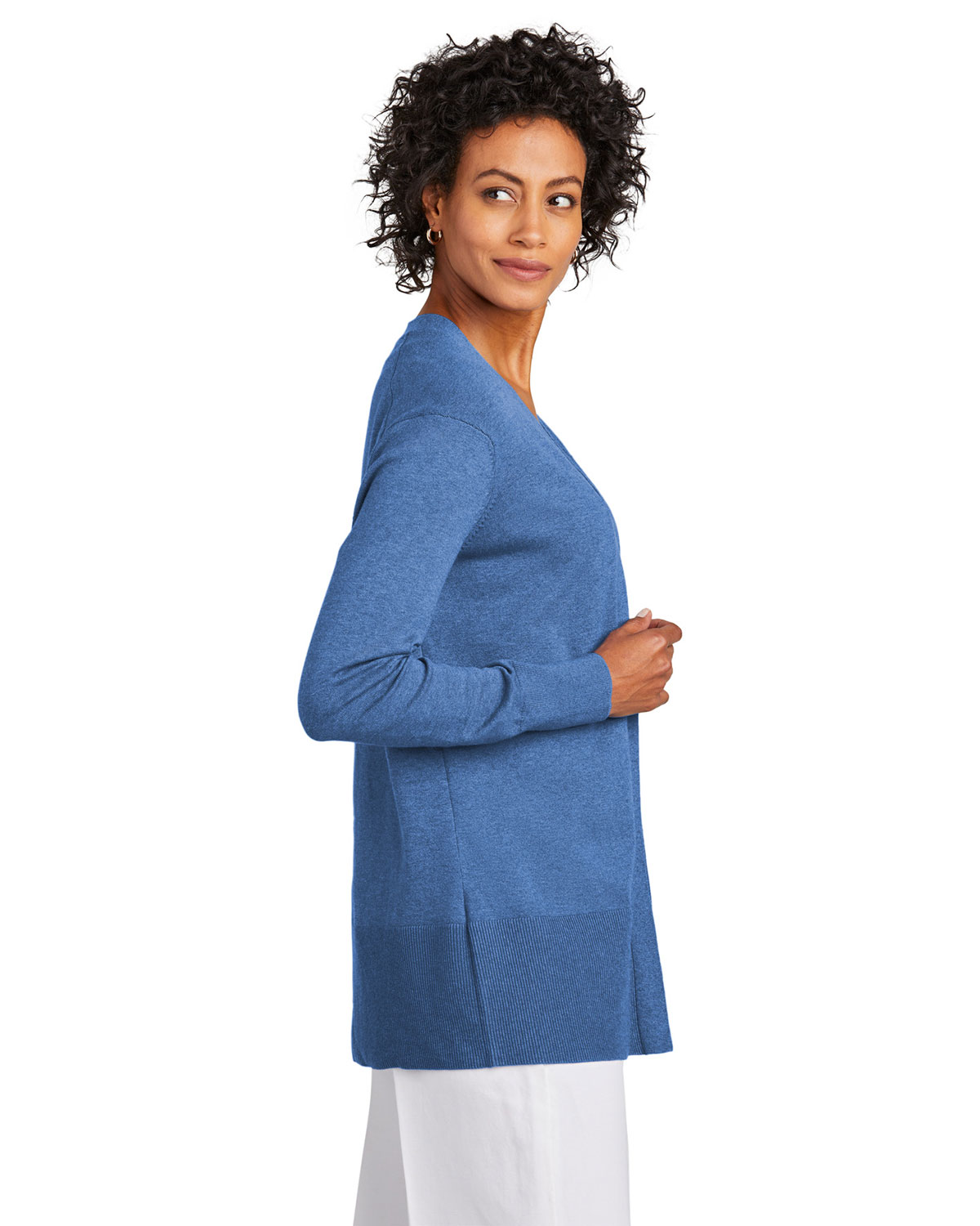 Brooks Brothers BB18403 Women's Cotton Stretch Long Cardigan Sweater view 3