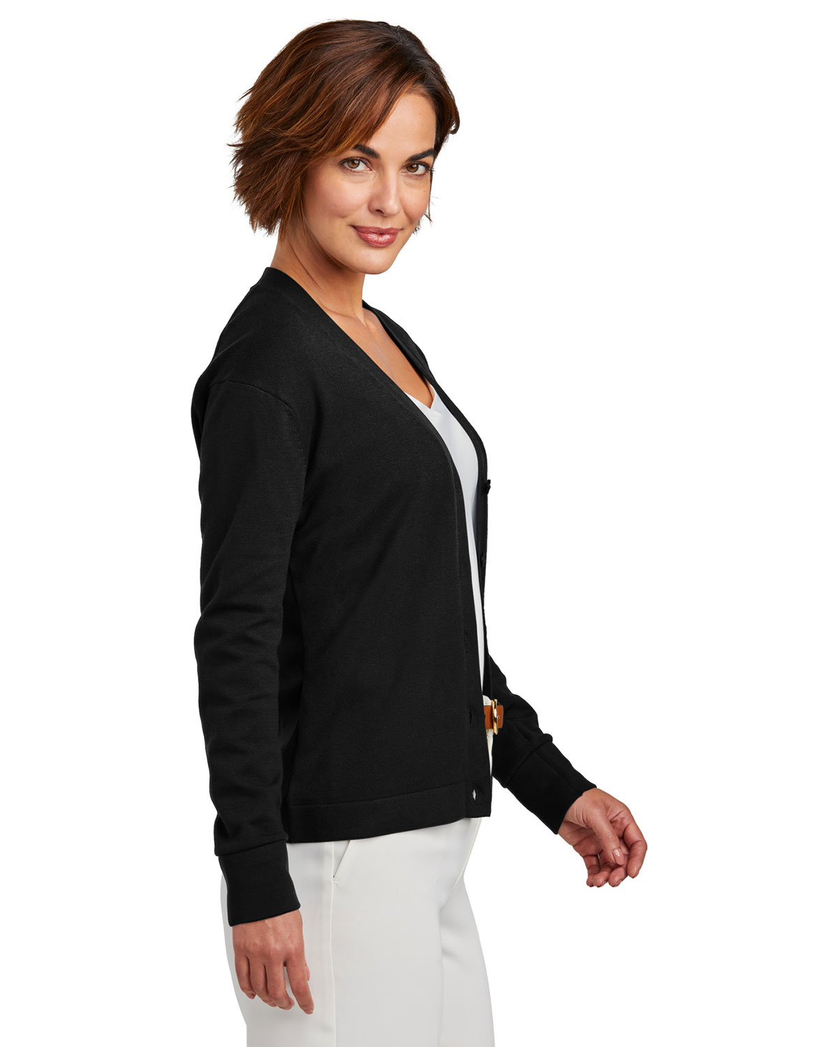 Brooks Brothers BB18405 Women's Cotton Stretch Cardigan Sweater view 3