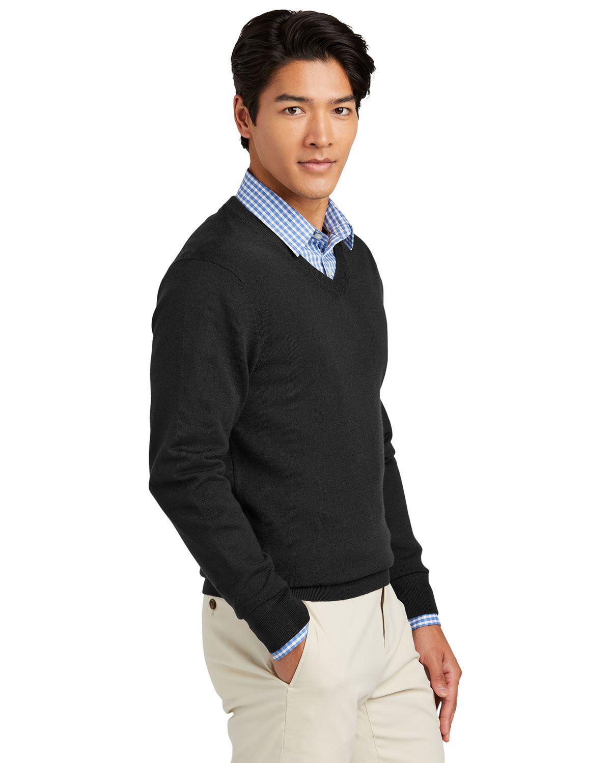 Brooks Brothers BB18410 Washable Merino V-Neck Sweater view 3