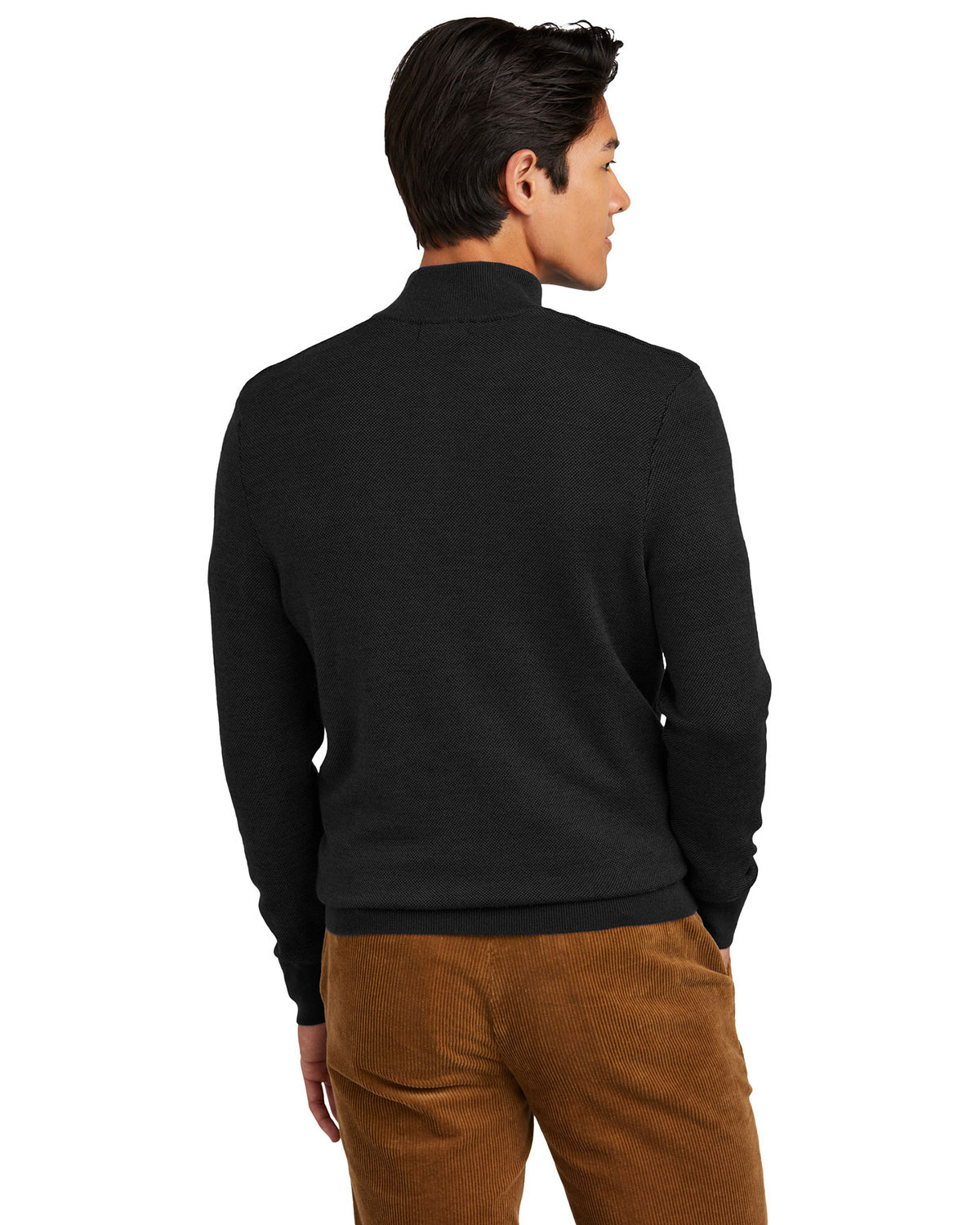 Brooks Brothers BB18412 Washable Merino Birdseye 1/4-Zip Sweater view 2